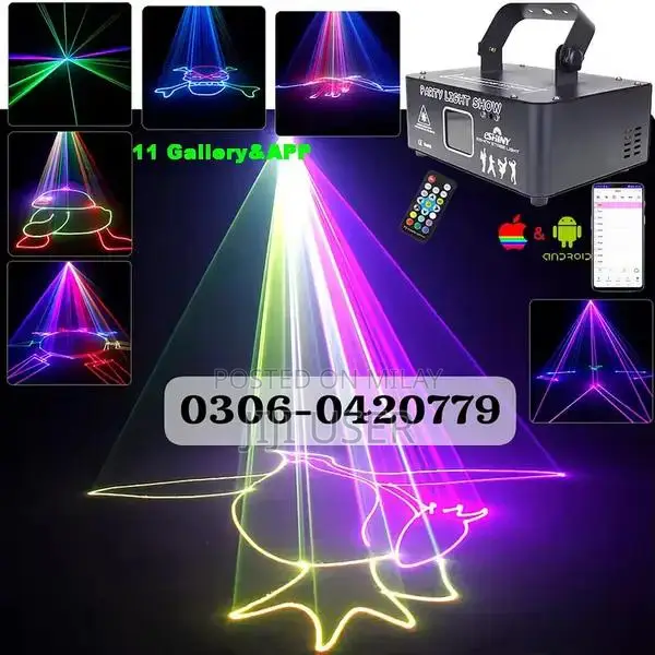 Bluetooth DJ Laser Projector Light for Parties and Events