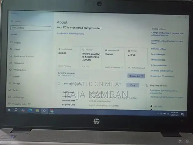 HP Business Laptop i5 6th Generation Notebook