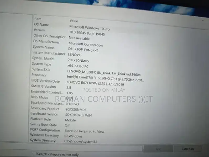 Lenovo T470p Gaming Laptop - Core i7, 8GB RAM, 256GB SSD, NVIDIA Graph