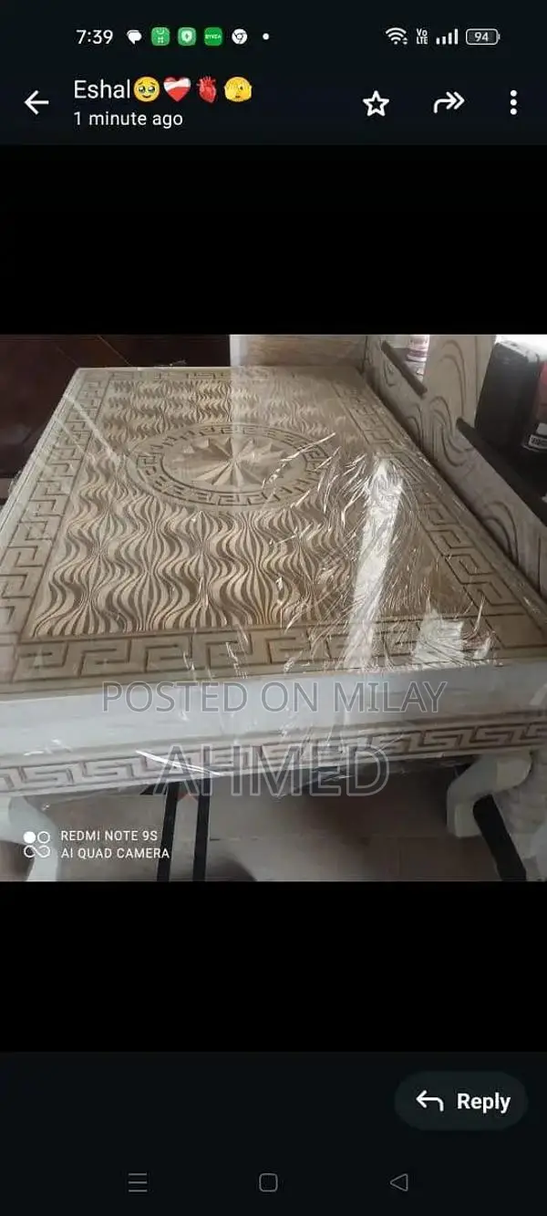 Wooden Engraved Center Table with Intricate Craftsmanship