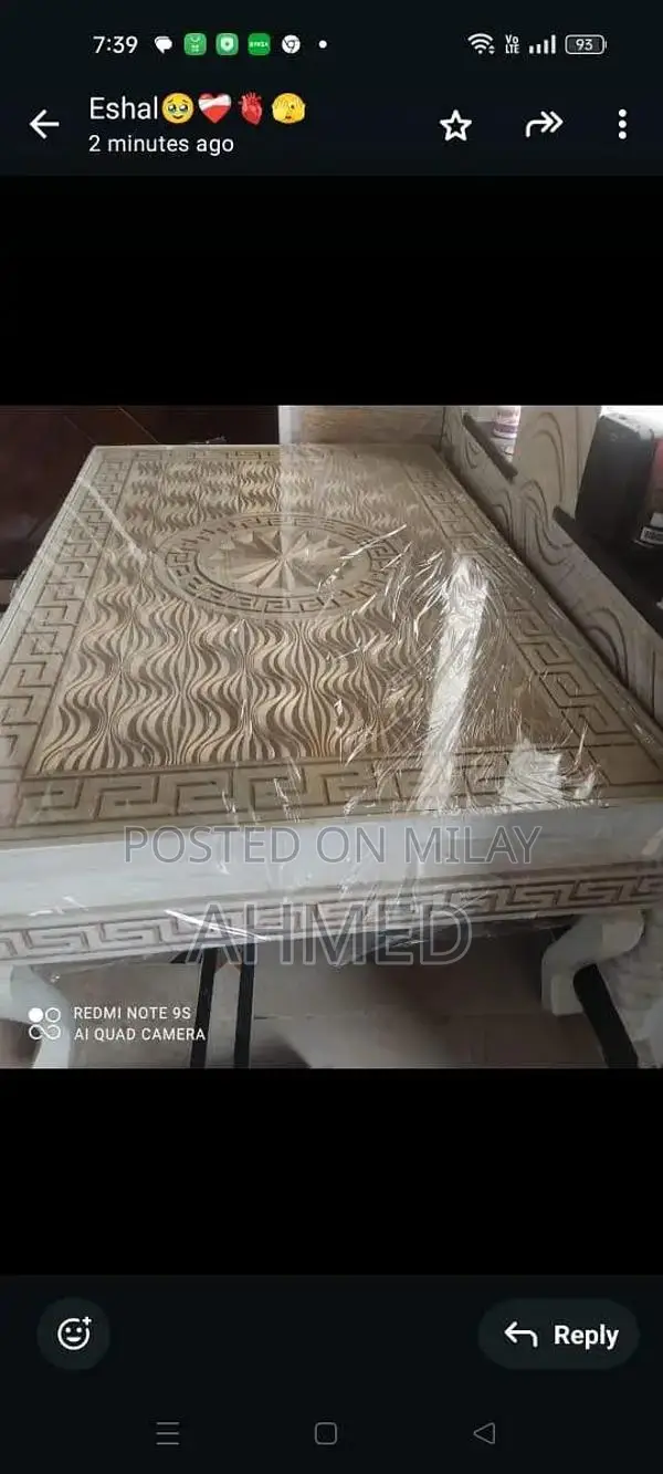 Wooden Engraved Center Table with Intricate Craftsmanship