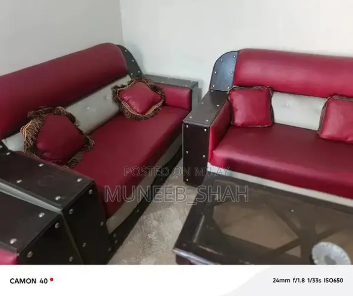 Spacious 6 Seater Living Room Sofa with Side Tables