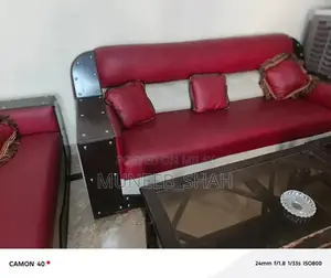 Spacious 6 Seater Living Room Sofa with Side Tables