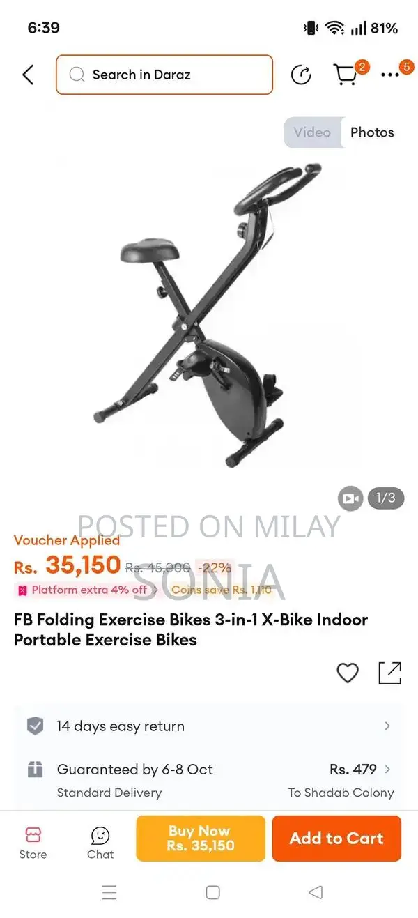 Indoor Exercise Bicycle - Compact Home Fitness Cycle
