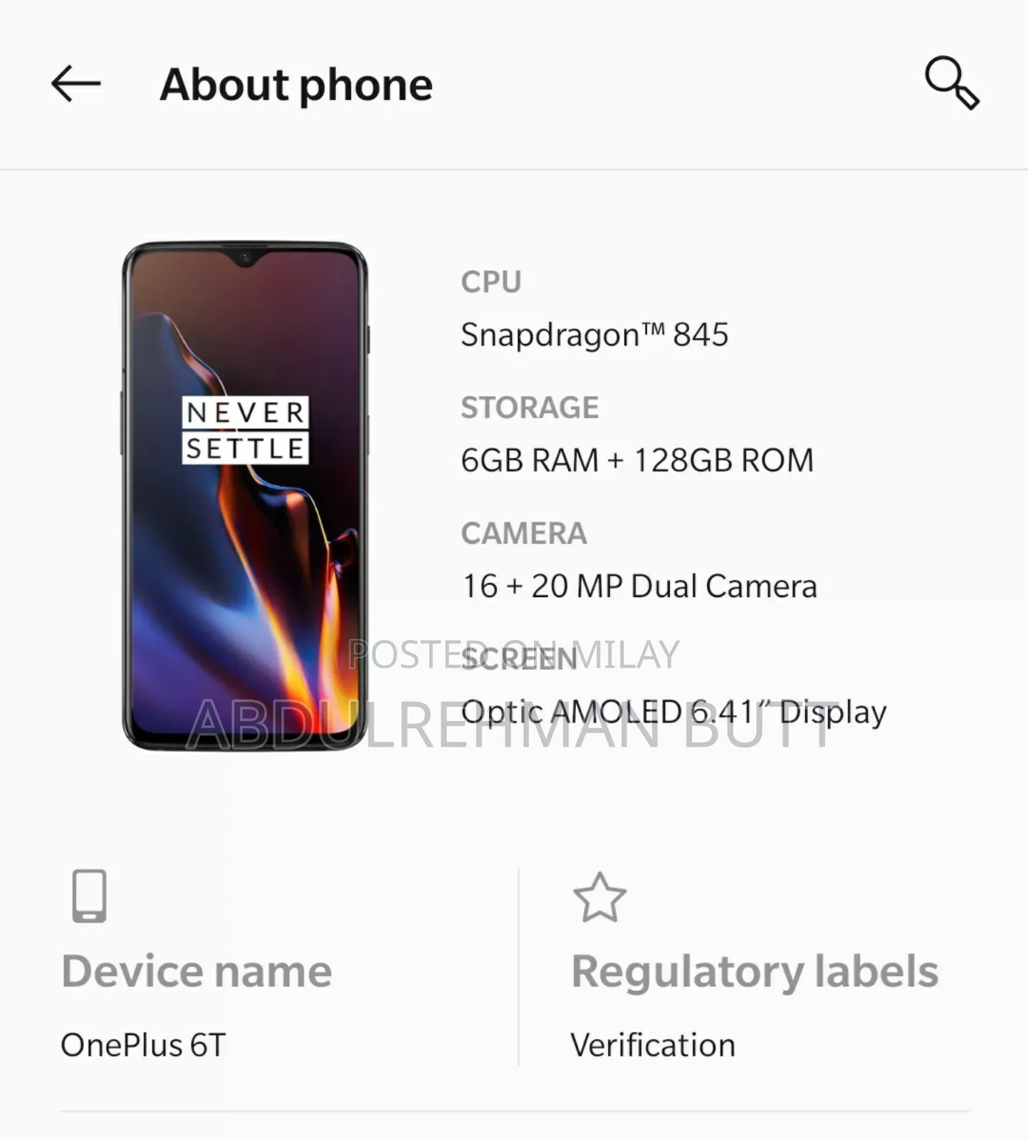 New OnePlus 6T 128 GB Black