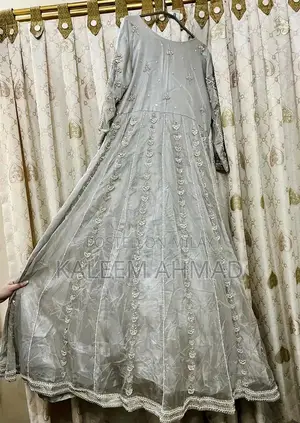 Elegant Organza Walima Maxi Dress - Medium Size, Pristine Condition