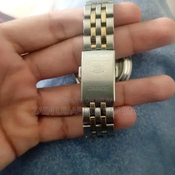 Seiko 5 Automatic Men's Watch with Dual Tone Bracelet and Exhibition C