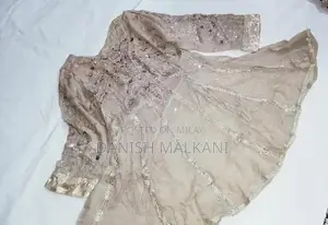 Embroidered Flapper Short Frock with Organza Dupatta - Party Wear