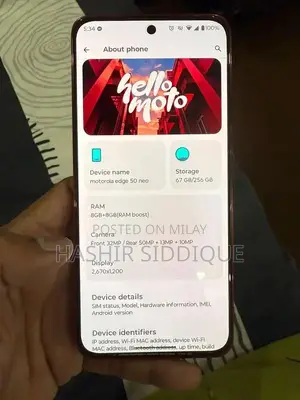 Moto Edge 50 Neo Smartphone - Leather Back, Glass Protector