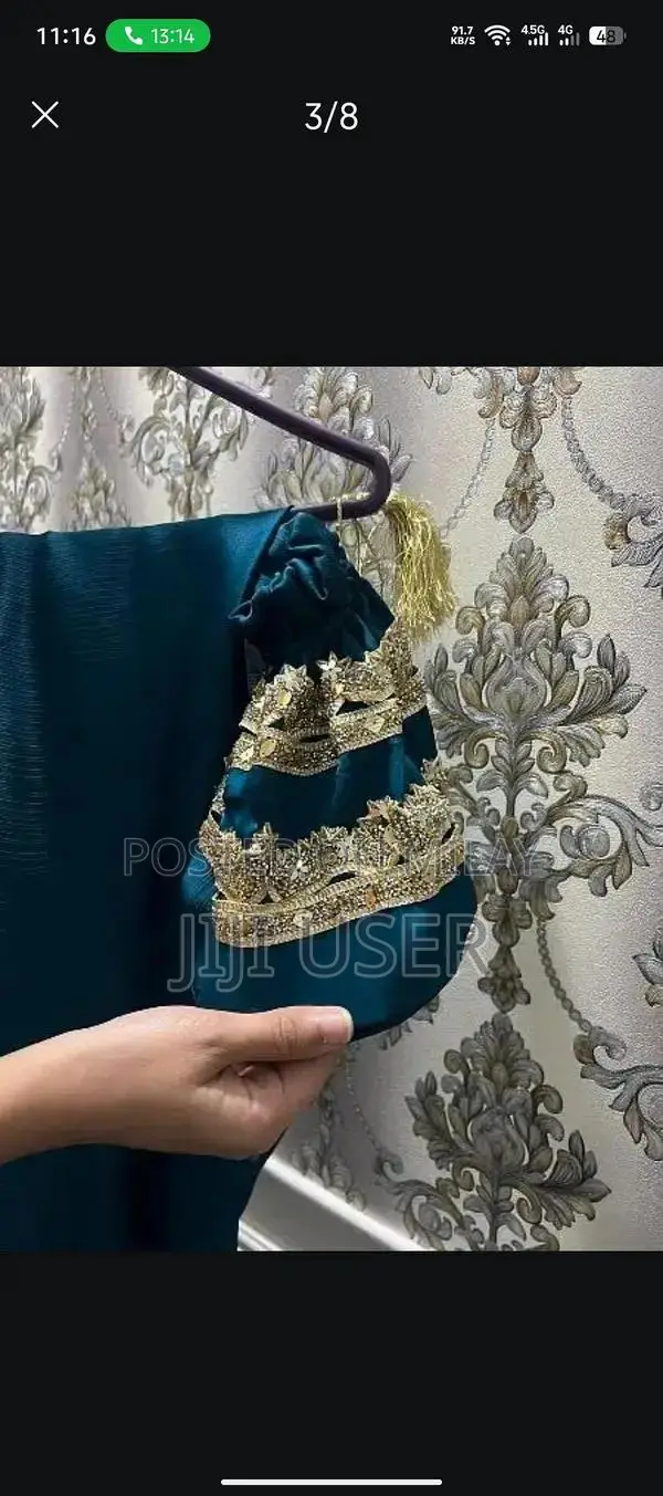 Preloved Golden Silk Saree with Zinc Embroidery and Crystal Stone Work