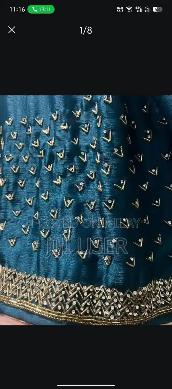 Preloved Golden Silk Saree with Zinc Embroidery and Crystal Stone Work