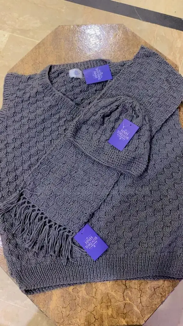 Winter Warmth Sweater Set with Muffler and Cap