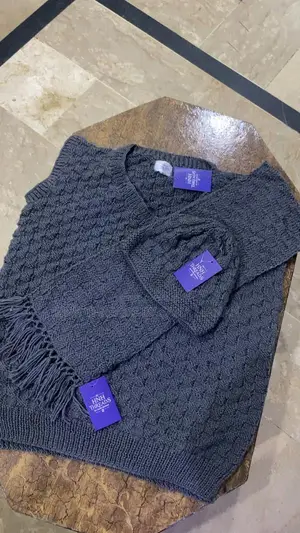 Winter Warmth Sweater Set with Muffler and Cap