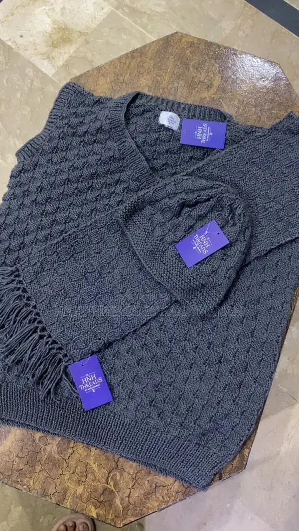 Winter Warmth Sweater Set with Muffler and Cap