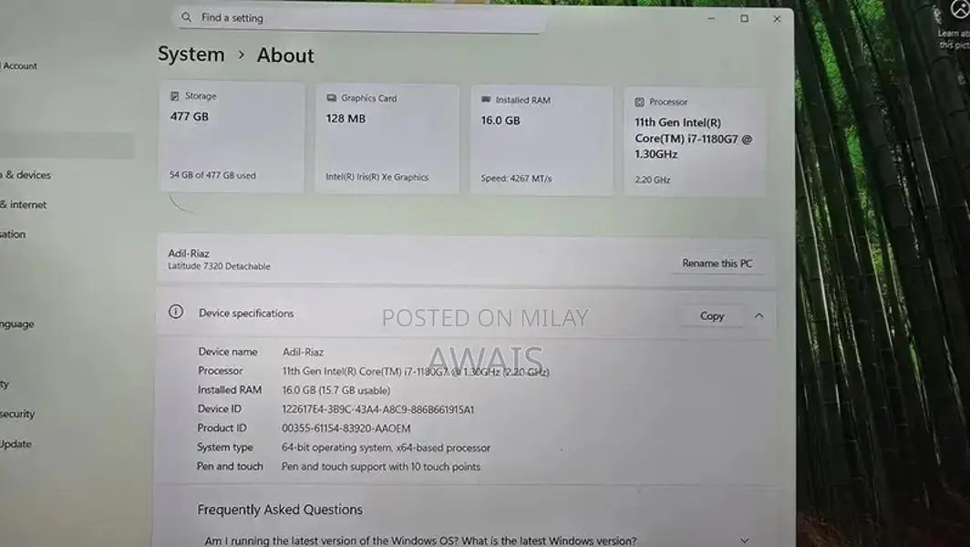 Dell 7320 2-in-1 Detachable Touchscreen Laptop