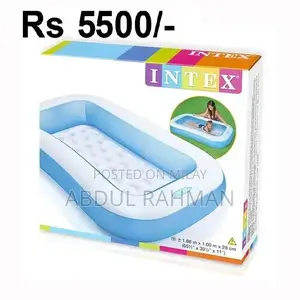 Intex Kids Rectangular Swimming Pool - Blue Inflatable Water Play