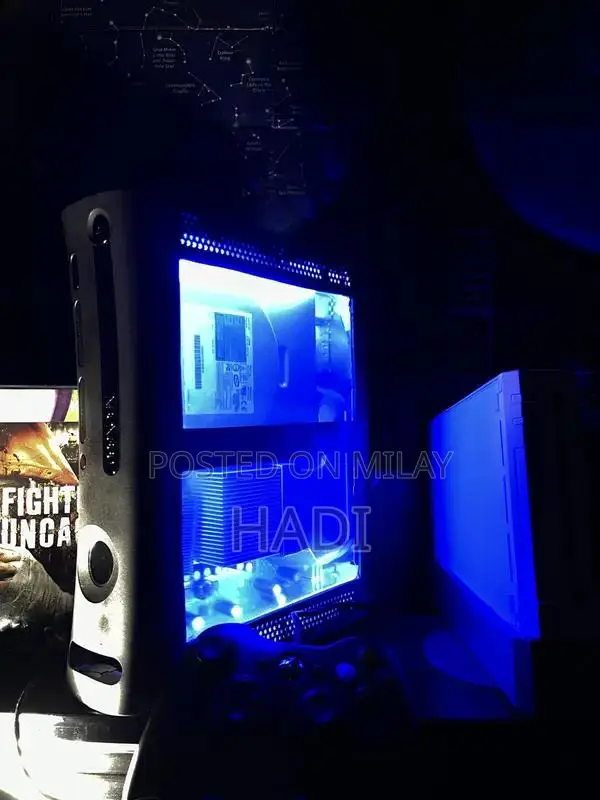 Custom Transparent Xbox 360 with RGB Controller and Power Brick