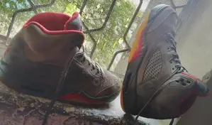 Nike Air Jordan 5 P51 Camo Dark Stucco Sneakers with Reflective Detail