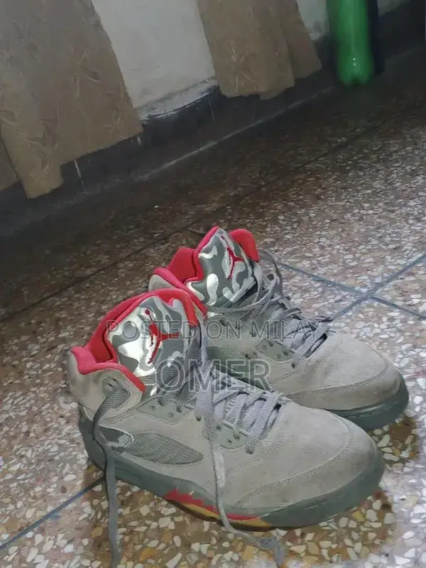 Nike Air Jordan 5 P51 Camo Dark Stucco Sneakers with Reflective Detail