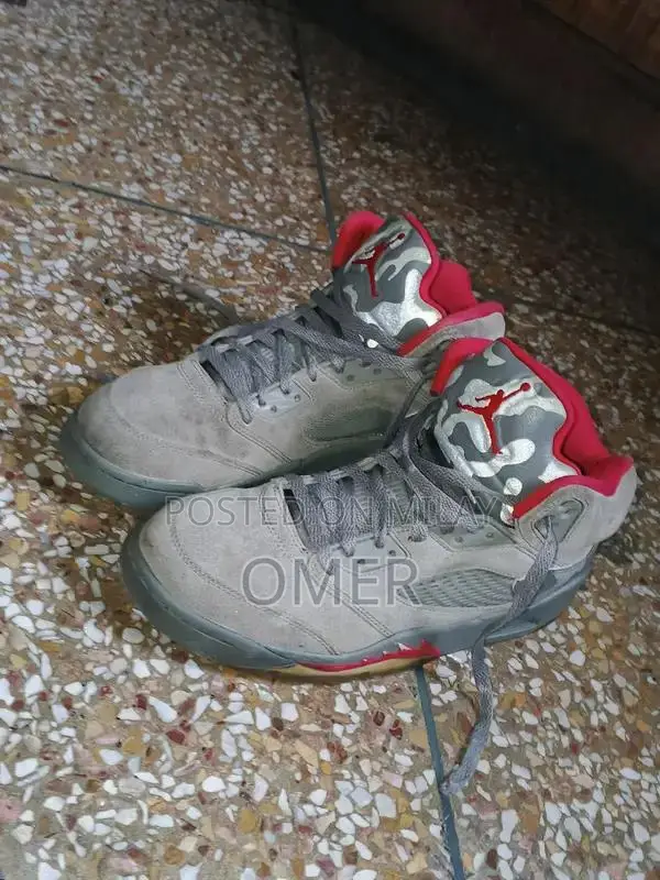 Nike Air Jordan 5 P51 Camo Dark Stucco Sneakers with Reflective Detail