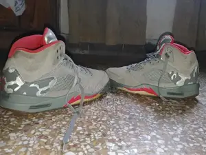 Nike Air Jordan 5 P51 Camo Dark Stucco Sneakers with Reflective Detail