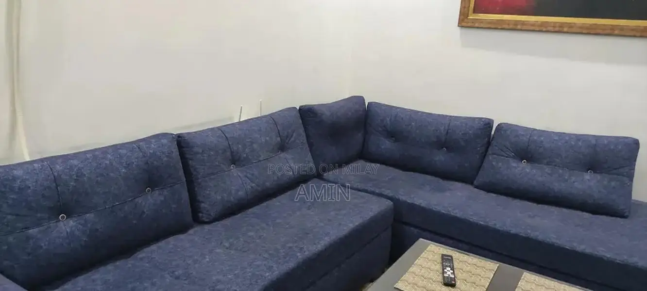 L-Shape Sofa and Dining Table Set - 5-6 Person Seating