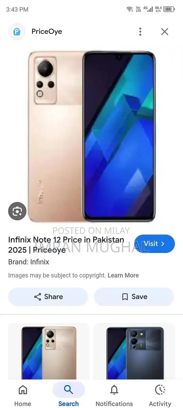 Infinix Note 12 Smartphone with 6GB RAM and 128GB Storage
