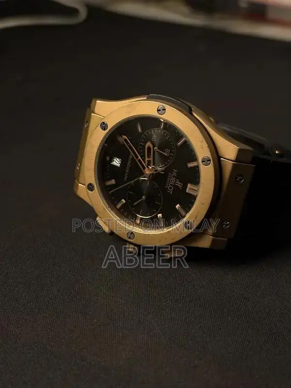 Hublot Men's Chronograph Watch with Leather Strap - Precision Timepiec