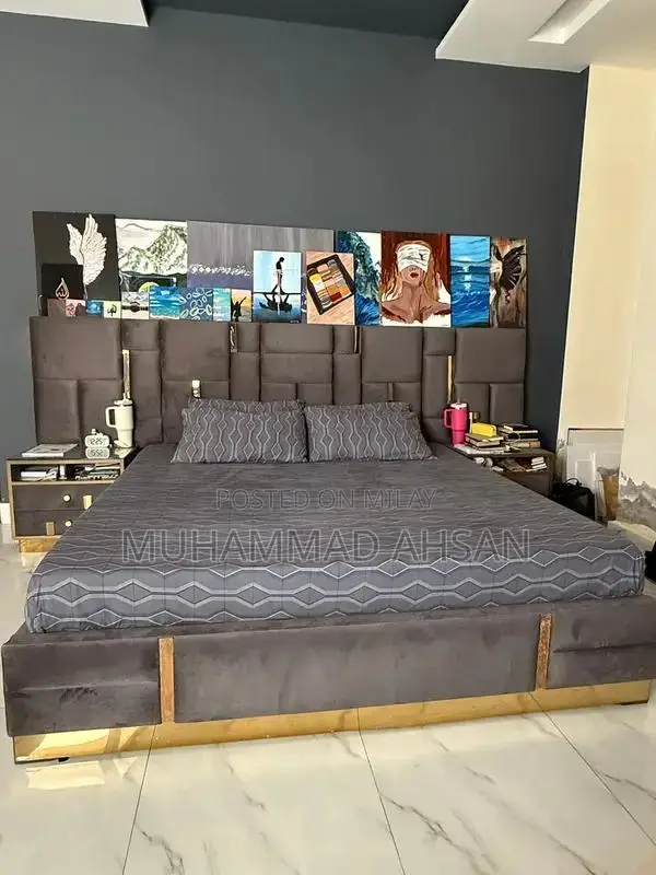 King Size Bed with Sidetables and Matching Dressing Table