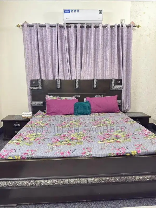 King Size Black Bedroom Set with Side Tables and Dressing Table