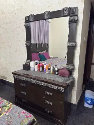 King Size Black Bedroom Set with Side Tables and Dressing Table