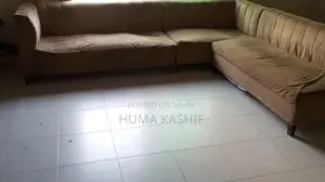 Comfortable L-Shaped Sofa in Soft Skin Tone