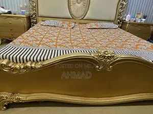 Complete Bedroom Set: Bed Frame with Side Tables and Matching Dresser