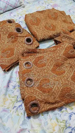 Photo - Jacquard Curtain Set - 4 Pieces, 7-8 Feet Length