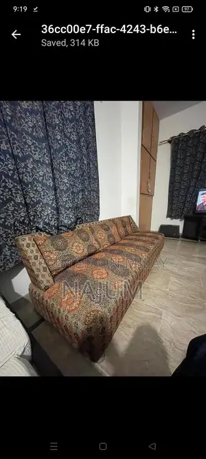 Rust and Golden 3-Seater Sofa in Excellent Condition