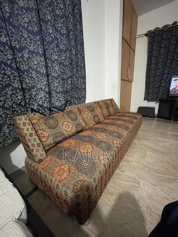 Rust and Golden 3-Seater Sofa in Excellent Condition