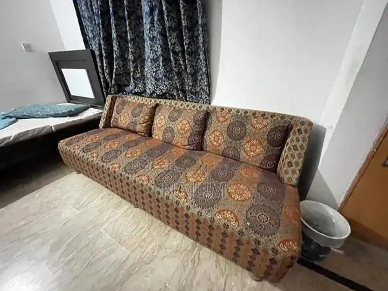 Rust and Golden 3-Seater Sofa in Excellent Condition