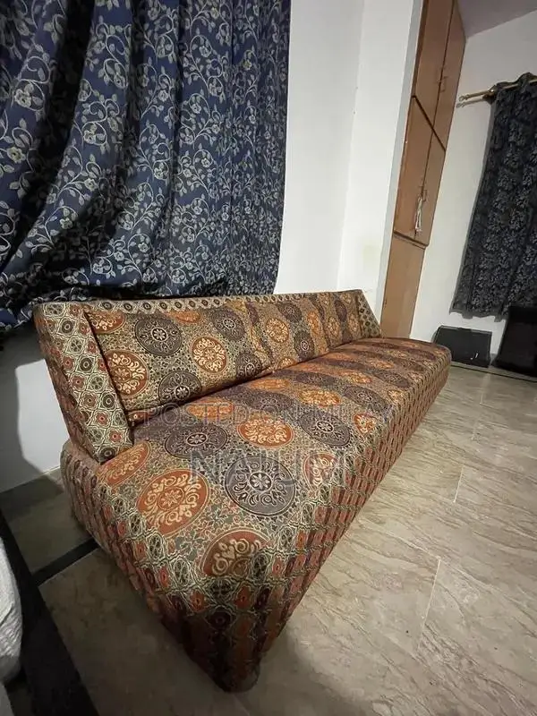 Rust and Golden 3-Seater Sofa in Excellent Condition