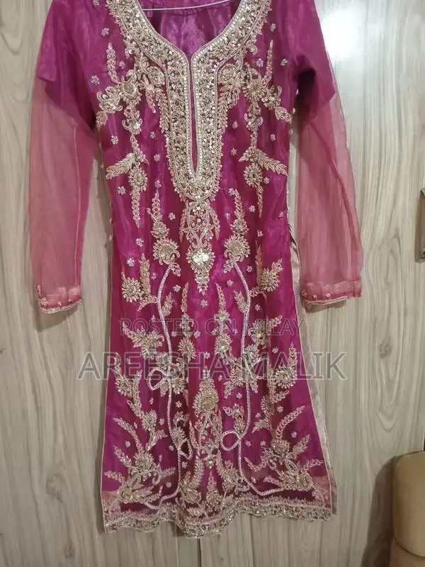 4-Piece Net Dress with Heavy Embellishment - Small to Medium Size