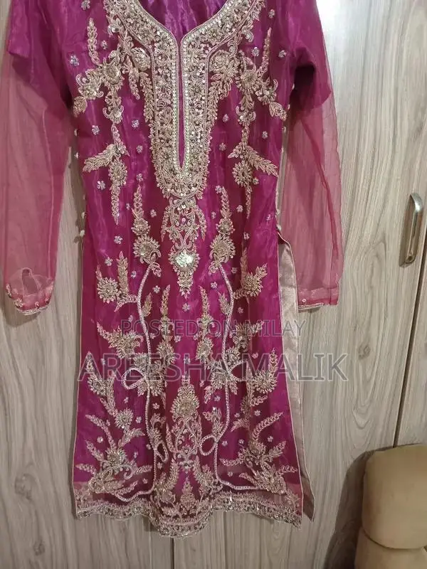 4-Piece Net Dress with Heavy Embellishment - Small to Medium Size