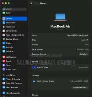 MacBook Air M1 2020 Laptop - 8GB RAM, 512GB SSD