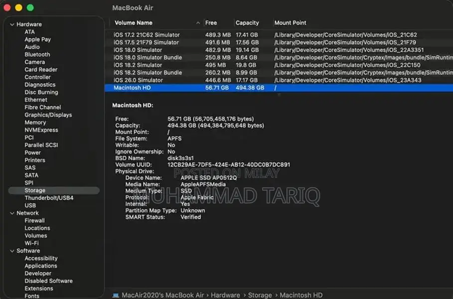 MacBook Air M1 2020 Laptop - 8GB RAM, 512GB SSD