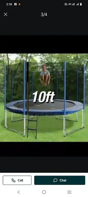Photo - 10ft Kids Jumping Trampoline with Safety Enclosure Net