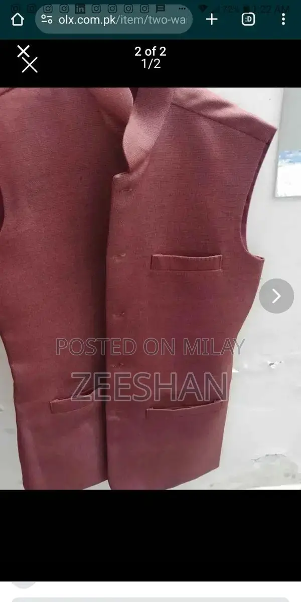 Men's Formal Khaddar Wedding Waistcoats - Medium Size