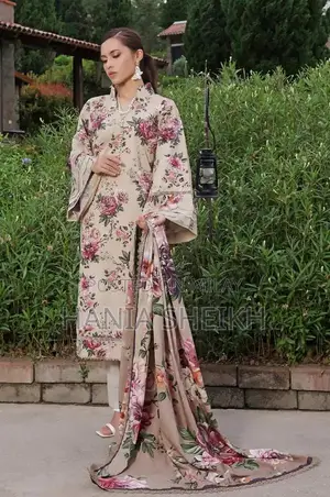 Women's Linen 3-Piece Lawn Suit - Summer Collection