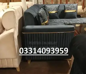 Photo - L-Shape Wooden Sofa Set with Master Molty Foam Seats