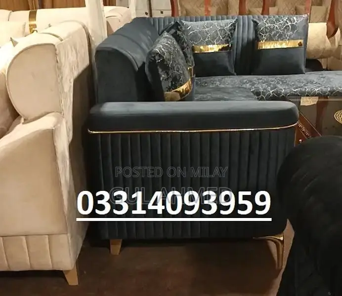 L-Shape Wooden Sofa Set with Master Molty Foam Seats