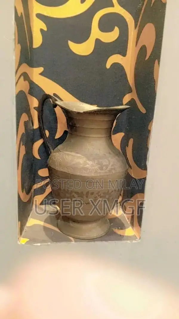 Vintage Brass Decorative Water Jug with Antique Patina