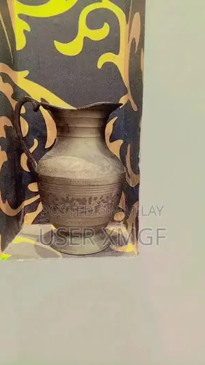 Vintage Brass Decorative Water Jug with Antique Patina