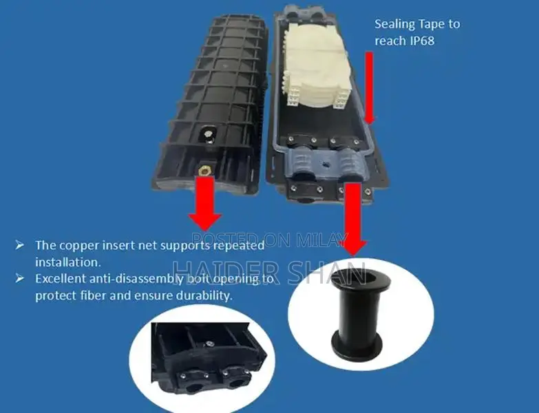 48 Fiber FTTH Inline Optical Splice Closure - Outdoor Enclosure
